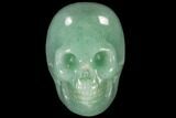 Realistic, Polished Green Aventurine Skull #116808-1